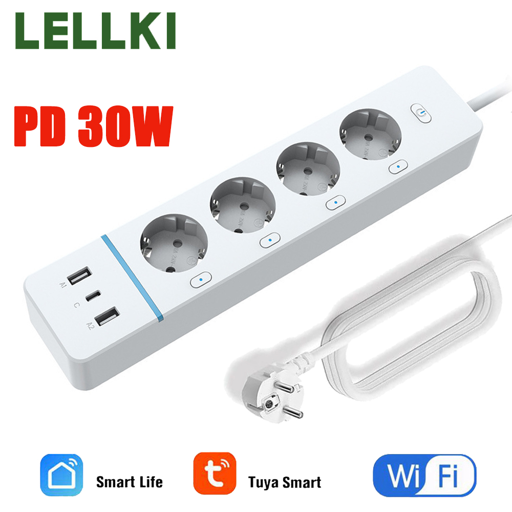 Smart Power Strip - LELLKI WiFi Socket 2A1C PD30W Power