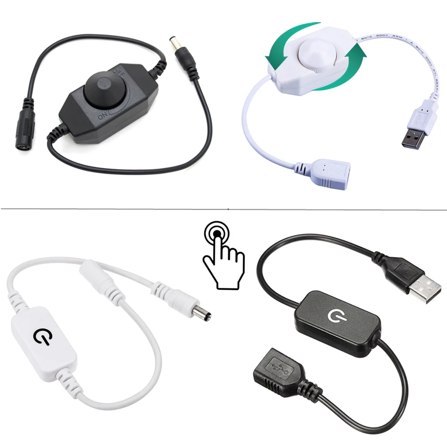 Smart Power Strip - Knob Touch Dimming Switch USB DC