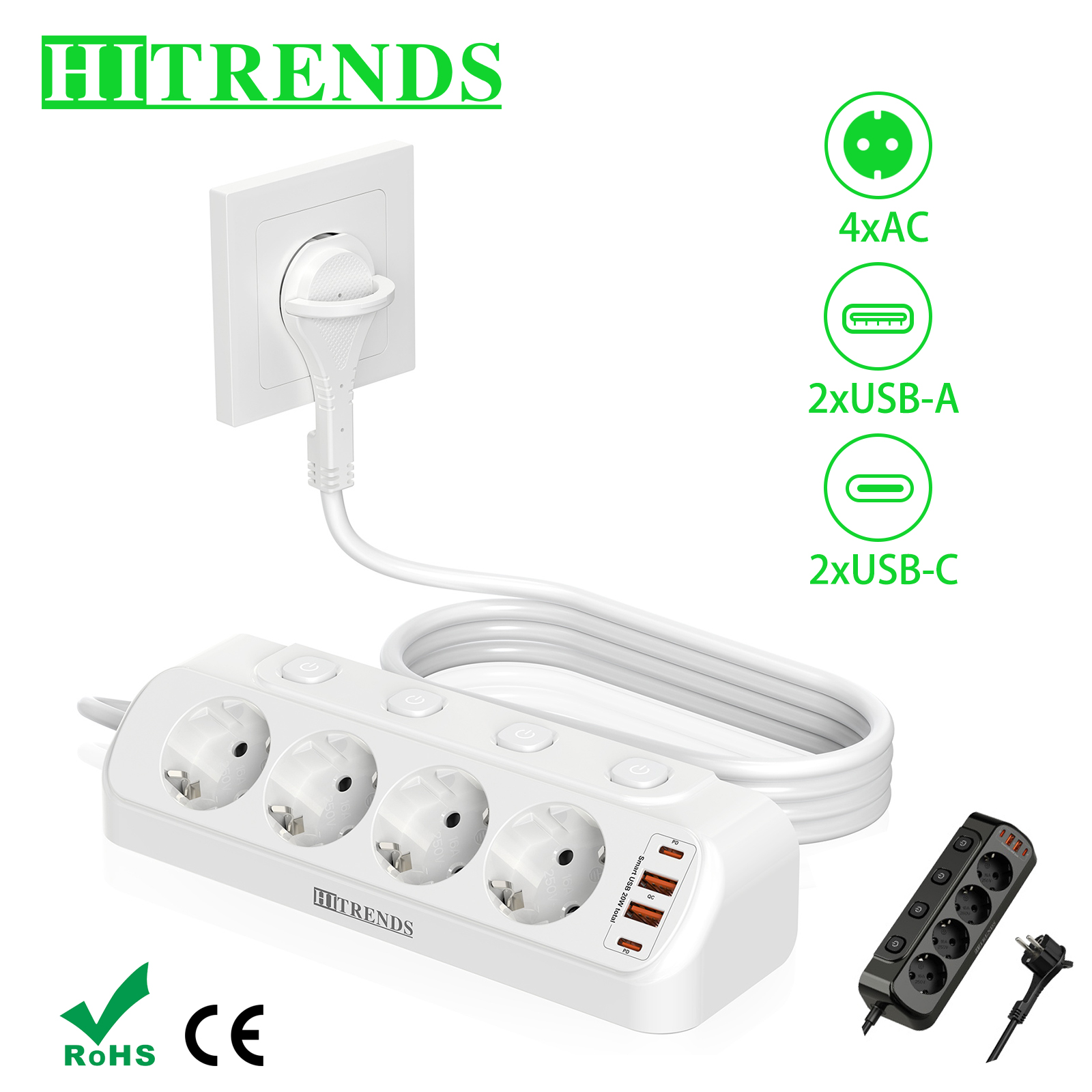 European Desktop Socket multi- - đánh giá và giá Smart Power Strip