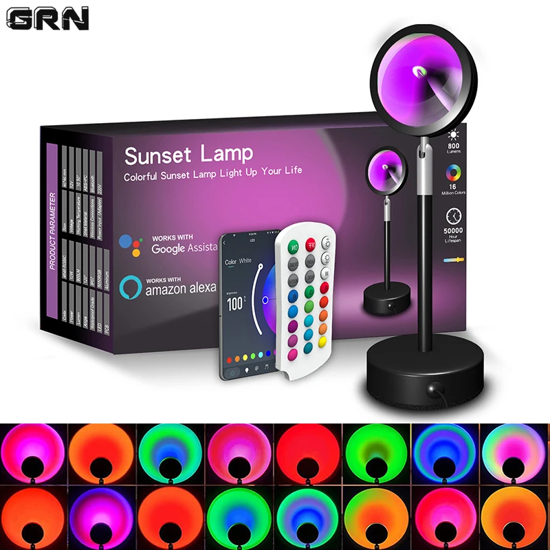 Smart LED Sunset Lamp Colorful - đánh giá và giá Smart Home Network