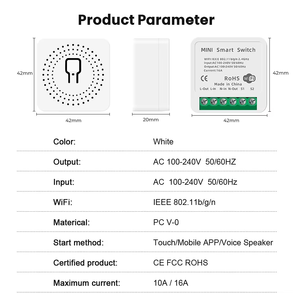 Mini 16A WiFi Switch Smart Lif - đánh giá và giá Tuya Wifi Socket