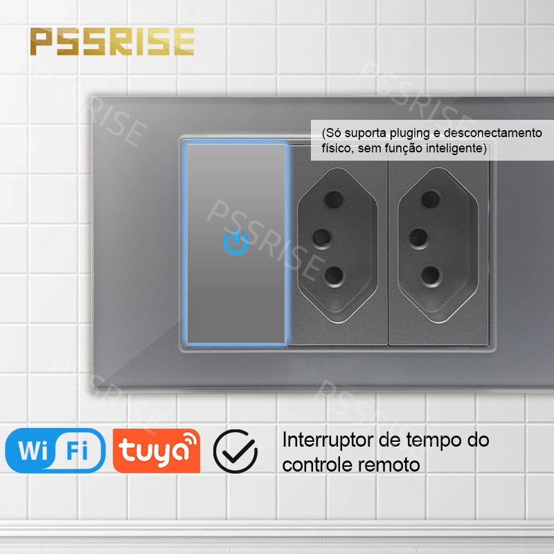 PSSRISE Grey Glass Full-paddle - đánh giá và giá Tuya Wifi Socket