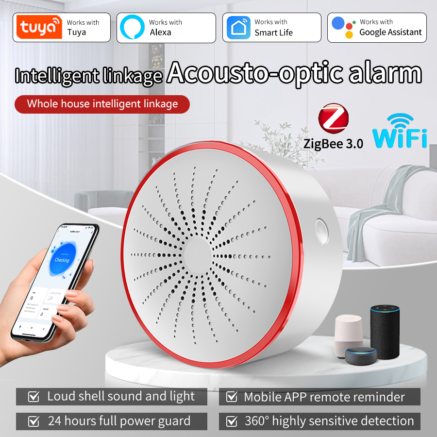 Tuya WiFi ZigBee Smart Alarm S - đánh giá và giá Smart Home Voice Assistant