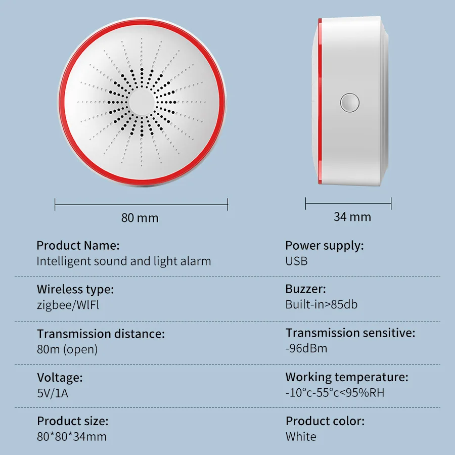 Tuya WiFi ZigBee Smart Alarm S - đánh giá và giá Smart Home Voice Assistant