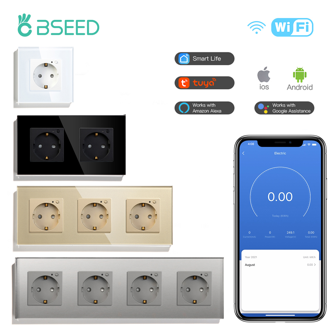 BSEED EU Điện Wifi Ổ Cắm Thông - đánh giá và giá Smart Home Energy Monitor