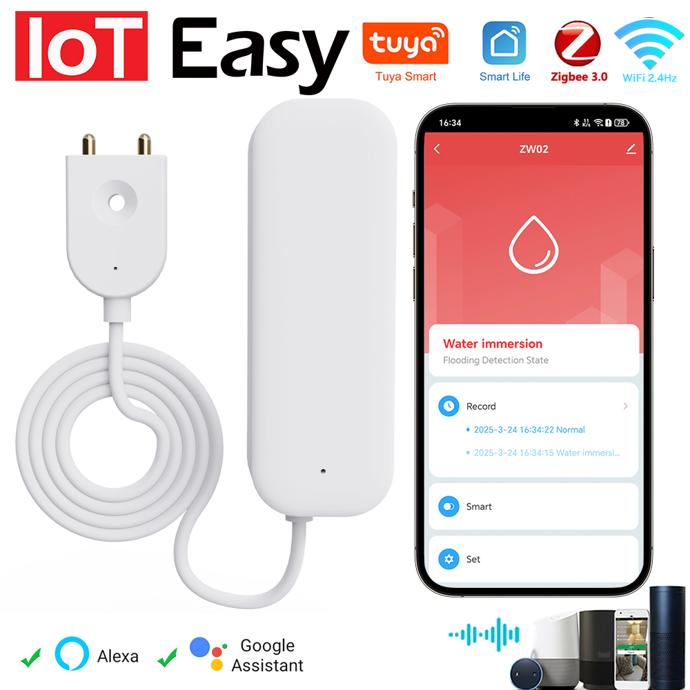 Tuya WiFi ZigBee Water Sensor  - đánh giá và giá Smart Home Network