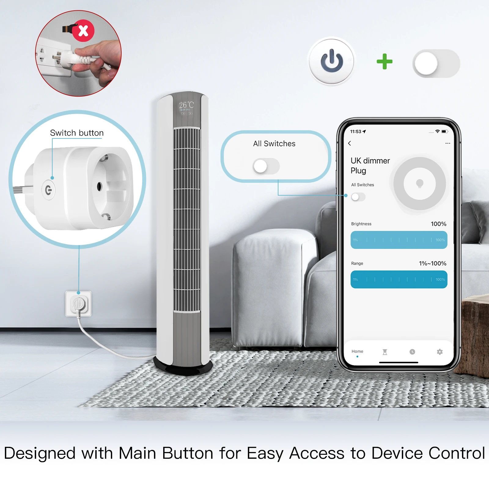 MOES Tuya WiFi Smart Plug Dimm - đánh giá và giá Tuya Wifi Socket