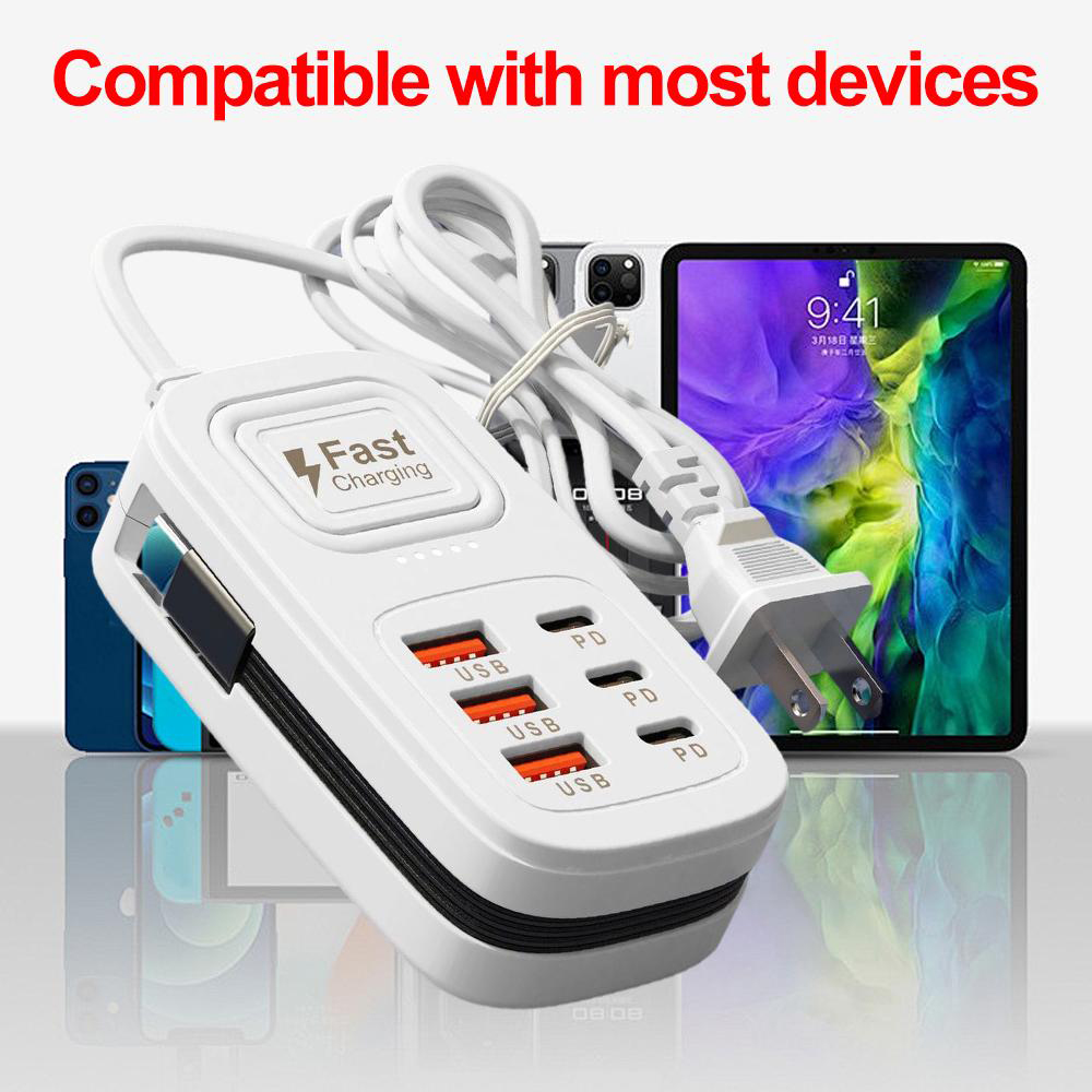 6 Port USB Fast Charger Power  - đánh giá và giá Smart Power Strip