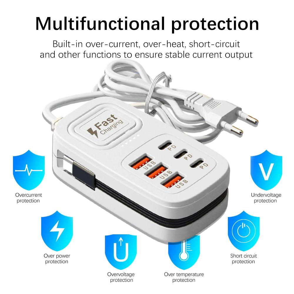 6 Port USB Fast Charger Power  - đánh giá và giá Smart Power Strip