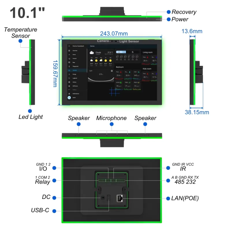 Home Assistant 10.1 Inch Andro - đánh giá và giá Smart Home Gateway